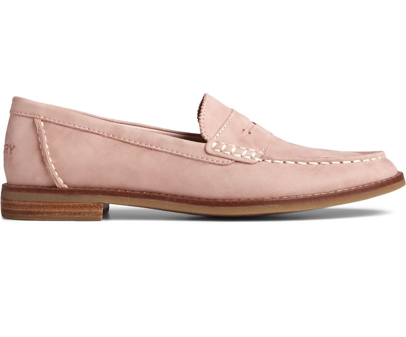 Sperry Seaport Penny Starlight Leather Loafers - Women's Loafers - Pink [AE1698570] Sperry Top Sider